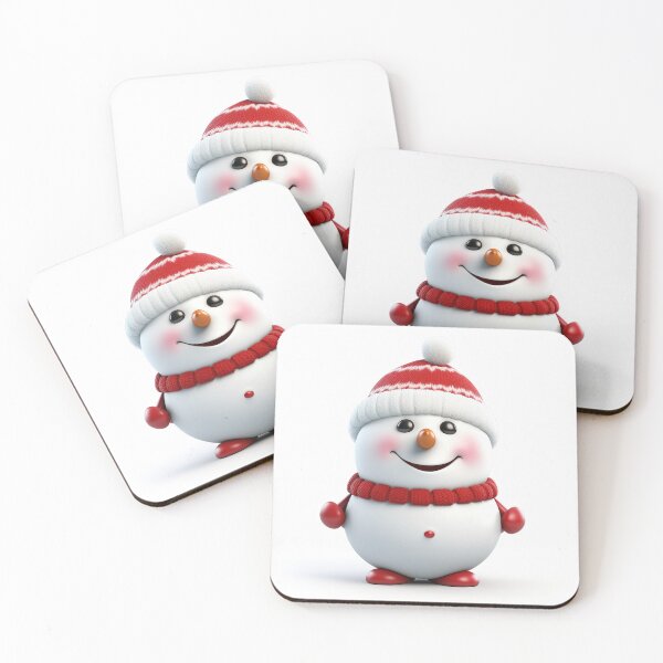 Item preview, Kawaii Cute Christmas Snowman with Red Hat and Red Scarf designed and sold by KawaiiArtStyle.