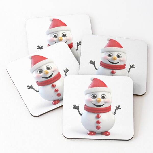 Item preview, Kawaii Cute Christmas Snowman with Red Hat and Red Scarf designed and sold by KawaiiArtStyle.