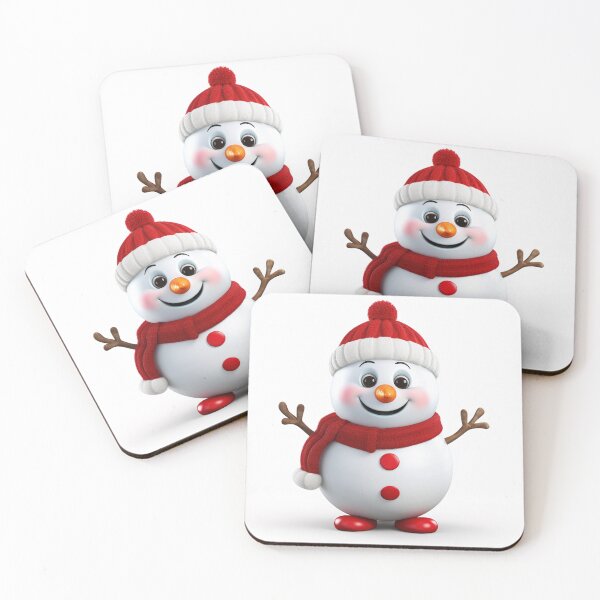 Item preview, Kawaii Cute Christmas Snowman with Red Hat and Red Scarf designed and sold by KawaiiArtStyle.