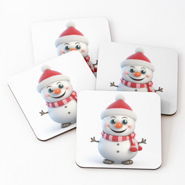 Item preview, Kawaii Cute Christmas Snowman with Red Hat and Red Scarf designed and sold by KawaiiArtStyle.