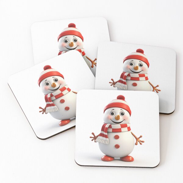 Item preview, Kawaii Cute Christmas Snowman with Red Hat and Red Scarf designed and sold by KawaiiArtStyle.
