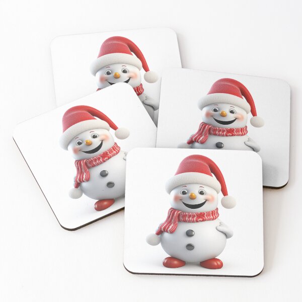 Item preview, Kawaii Cute Christmas Snowman with Red Hat and Red Scarf designed and sold by KawaiiArtStyle.
