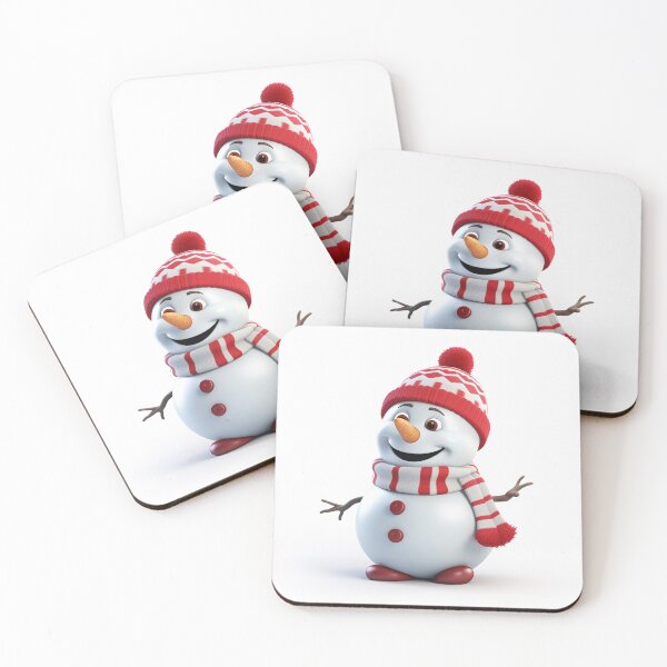 Item preview, Kawaii Cute Christmas Snowman with Red Hat and Red Scarf designed and sold by KawaiiArtStyle.