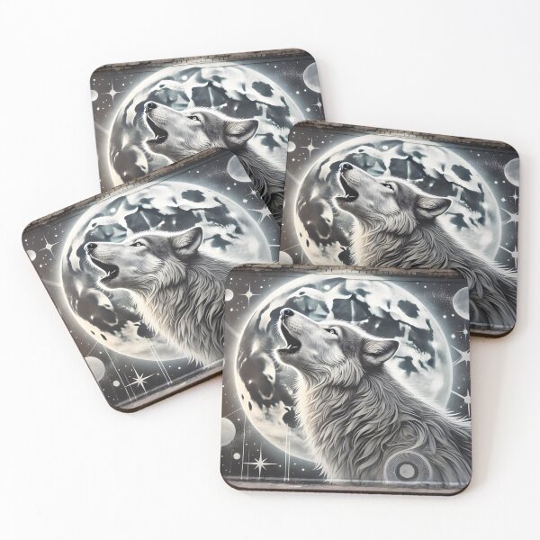 Item preview, Celestial Howl: Wolf and Moon in the Cosmic Night designed and sold by ThinkIDEA.