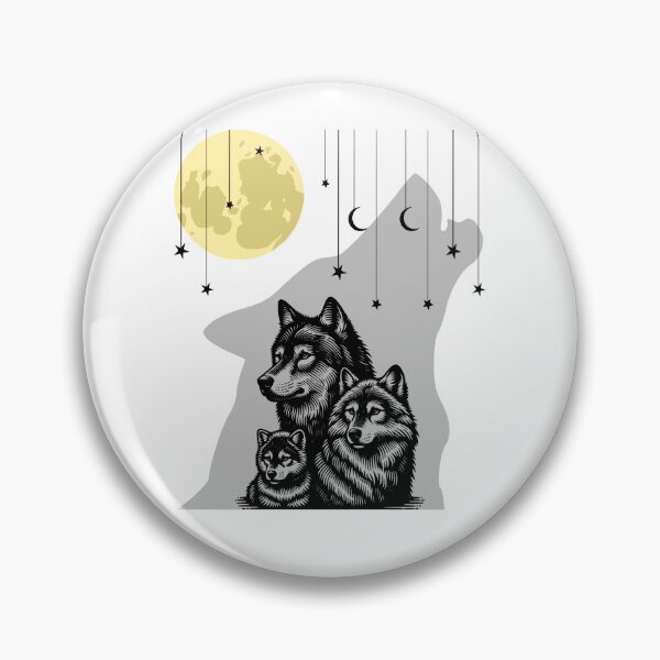 Item preview, Wolf pack howling at the moon and stars designed and sold by Dougall5150.