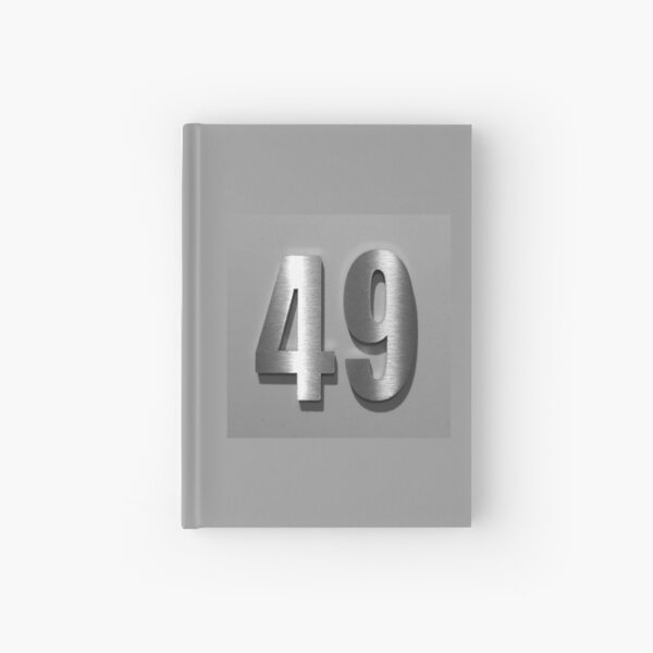 Aperçu de l'œuvre Autocollant numéro de maison 49 en acier inoxydable créée et vendue par house-numbers.