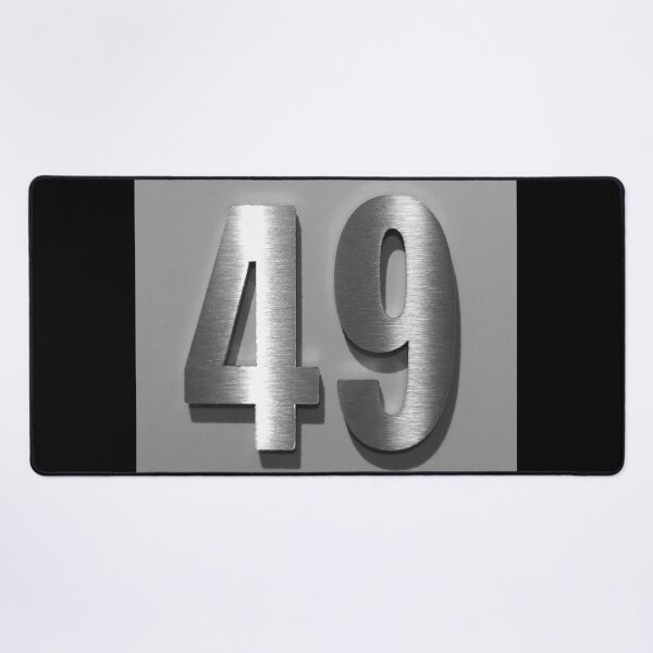 Aperçu de l'œuvre Autocollant numéro de maison 49 en acier inoxydable créée et vendue par house-numbers.