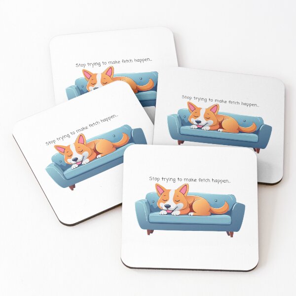 Item preview, Stop Trying To Make Fetch Happen - Lazy Dog Sleeping on the Couch designed and sold by thebigleebowski.