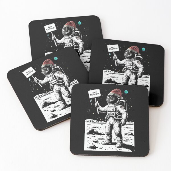 Item preview, Merry Christmas Astronaut - Holiday on the Moon designed and sold by HandicraftArt.