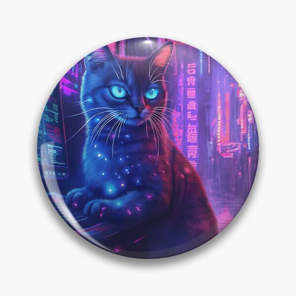 Item preview, Cyber Cat: Samurái digital en Neon City designed and sold by Ideationing.
