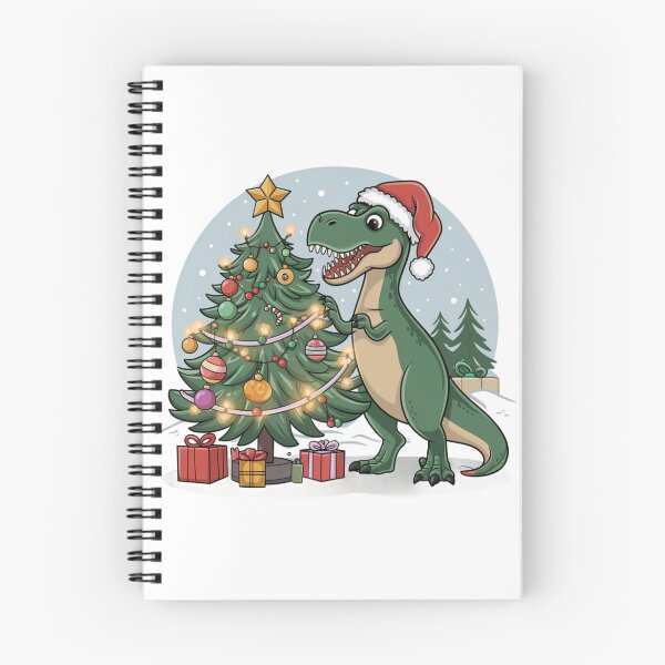 Aperçu de l'œuvre Noël T-Rex créée et vendue par FunkyCatDesigns.