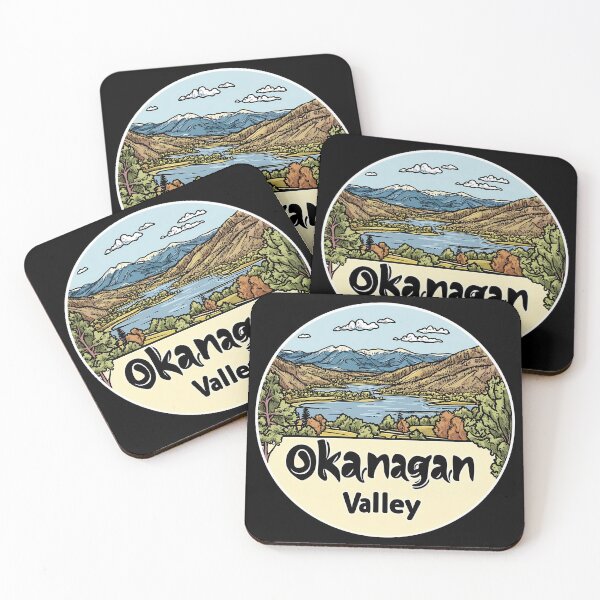Item preview, Okanagan Valley Hand-Drawn Landscape Canadian Mountain Scene British Columbia designed and sold by meganohm.