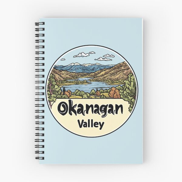 Item preview, Okanagan Valley Hand-Drawn Landscape Canadian Mountain Scene British Columbia designed and sold by meganohm.