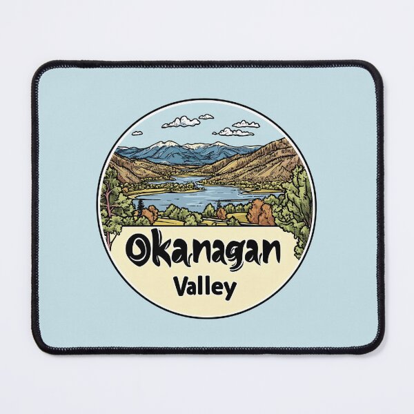 Item preview, Okanagan Valley Hand-Drawn Landscape Canadian Mountain Scene British Columbia designed and sold by meganohm.