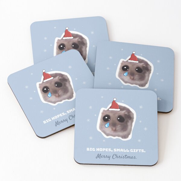 Item preview, Big hopes, small gifts. Merry Christmas with  sad hamster designed and sold by GosiaArtGarden.