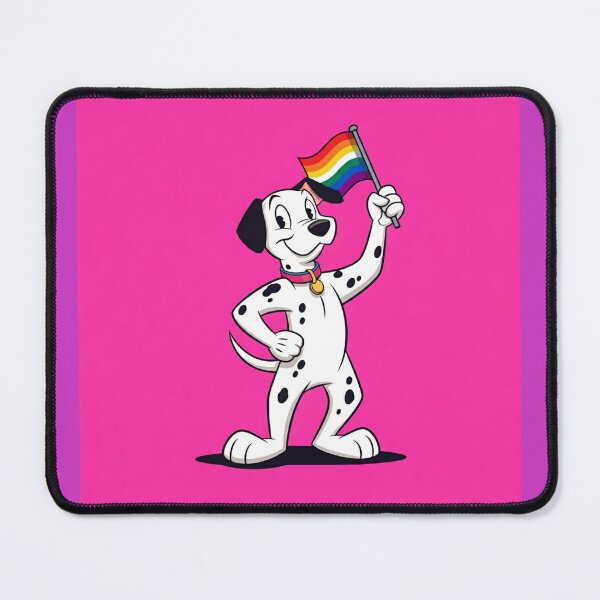 Item preview, Bright pink dalmatian with flag designed and sold by wintervsfall.