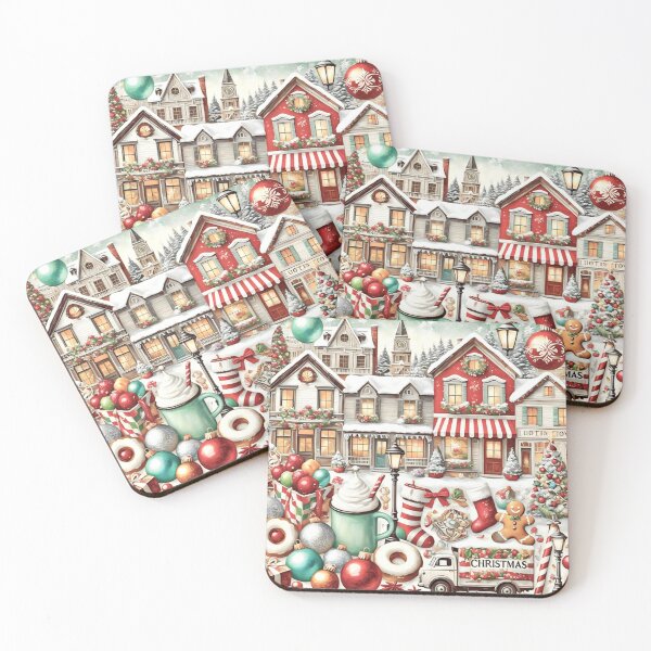 Item preview, HOLIDAY TOWN CHRISTMAS SCENE SNOW SHOPS FESTIVE ART #5 designed and sold by Arts4U.