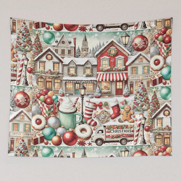 Item preview, HOLIDAY TOWN CHRISTMAS SCENE SNOW SHOPS FESTIVE ART #5 designed and sold by Arts4U.