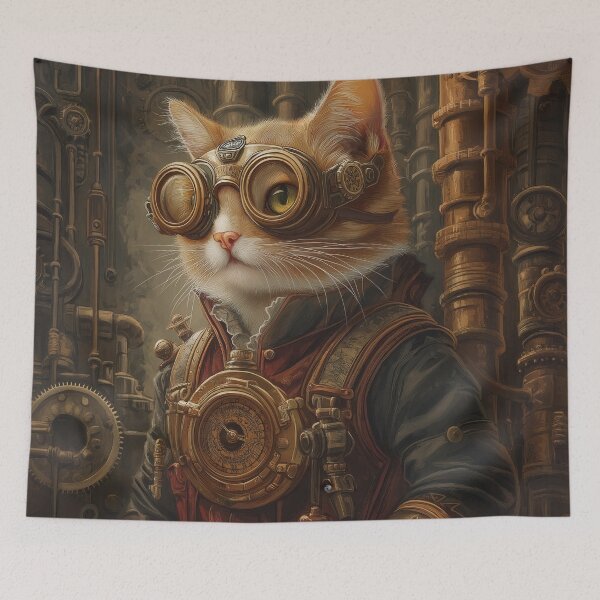 Item preview, Steampunk Scientist - The Inventive Cat designed and sold by Ideationing.