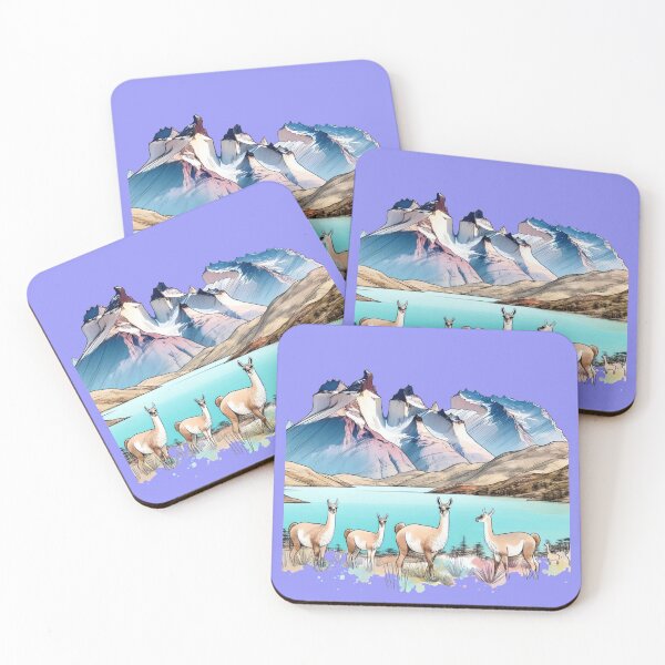 Item preview, Torres del Paine National Park 3D Sketch with Granite Peaks and Turquoise Lakes, designed and sold by PaintMeWorld.