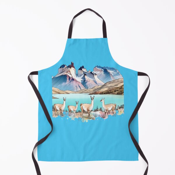 Item preview, Torres del Paine National Park 3D Sketch with Granite Peaks and Turquoise Lakes, designed and sold by PaintMeWorld.