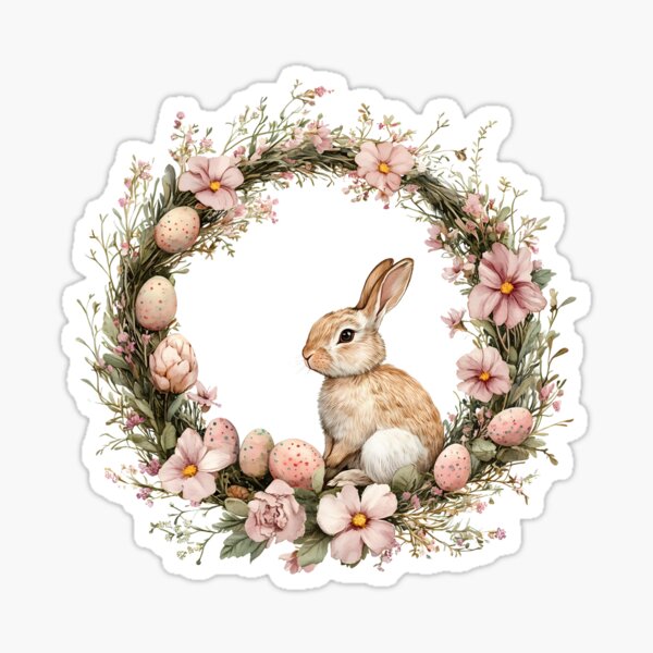 Item preview, Wreath with Easter bunny and eggs. designed and sold by AlinaMalina24.