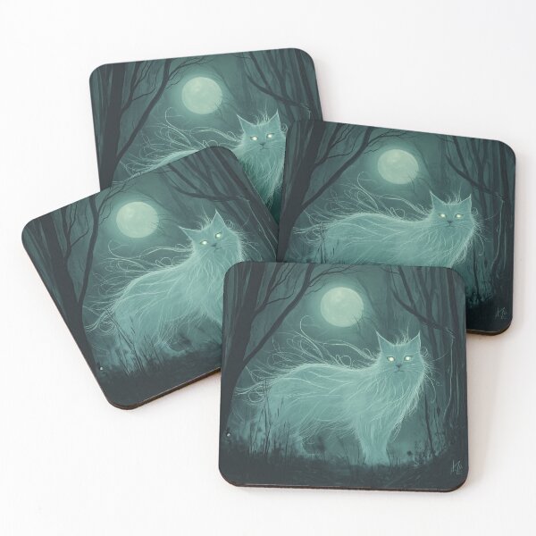 Item preview, Moonlit Specter - The Ethereal Cat designed and sold by Ideationing.