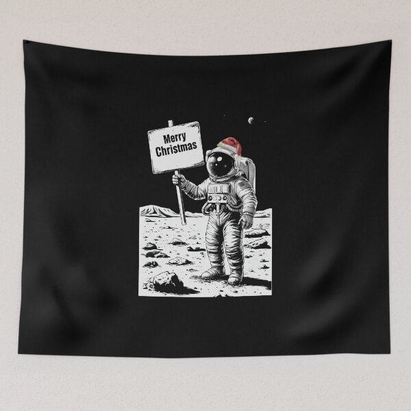 Item preview, Merry Christmas Astronaut - Holiday on the Moon designed and sold by HandicraftArt.