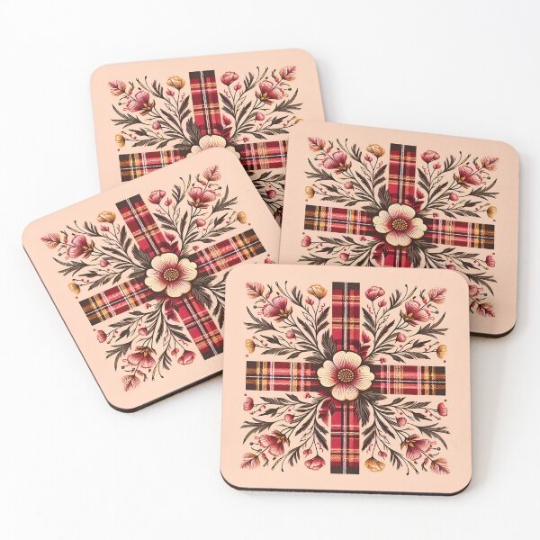 Item preview, Tartan Red and Yellow Floral with Cross designed and sold by cmphotographs.
