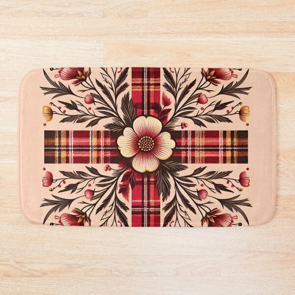 Item preview, Tartan Red and Yellow Floral with Cross designed and sold by cmphotographs.