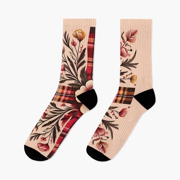 Item preview, Tartan Red and Yellow Floral with Cross designed and sold by cmphotographs.