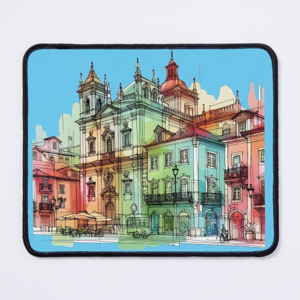 Item preview, 3D Sketch of Portugal’s Historic Buildings, Palaces, and Scenic Landmarks with Vibrant Colors, designed and sold by PaintMeWorld.