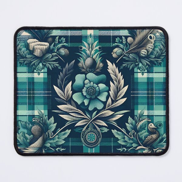 Item preview,  A Botanical Tartan design with teal, blue, and green hues designed and sold by cmphotographs.