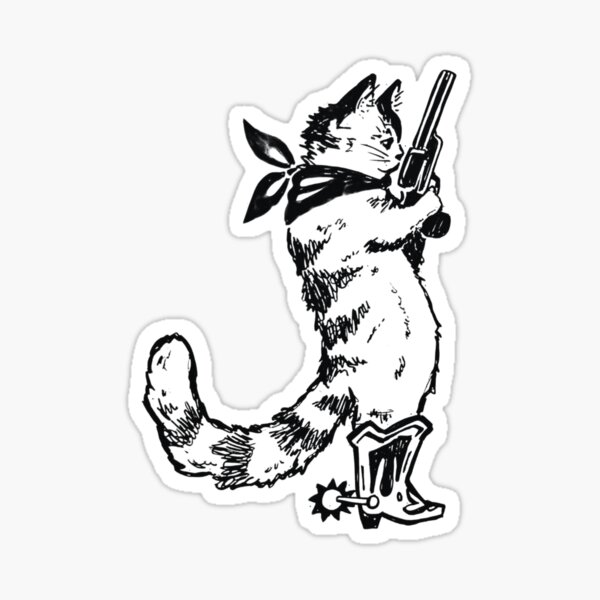 Item preview, Gangster Cowboy Cat designed and sold by Sabina Wetterling.