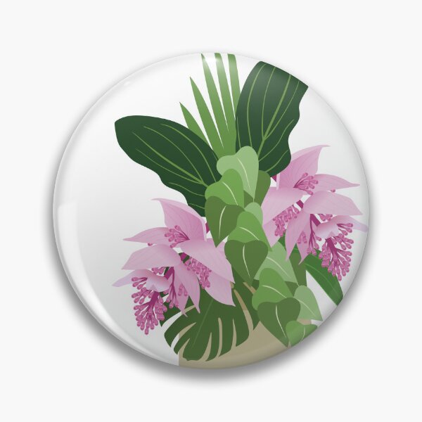 Item preview, Tropical Medinilla Elegant Pink Flower in Vase on White designed and sold by reene88.