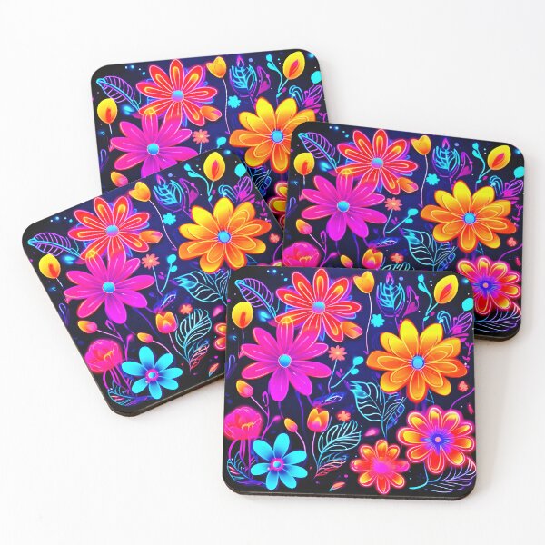 Item preview, Neon Floral Fantasy Art designed and sold by Health And Fitness Posts e-Store.