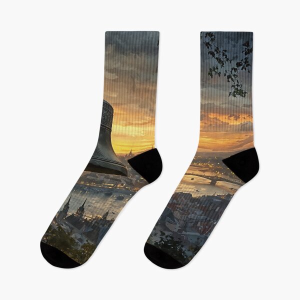 Item preview, Echoes of the Old City: A Bell Tower at Dawn designed and sold by oanaunciuleanu.