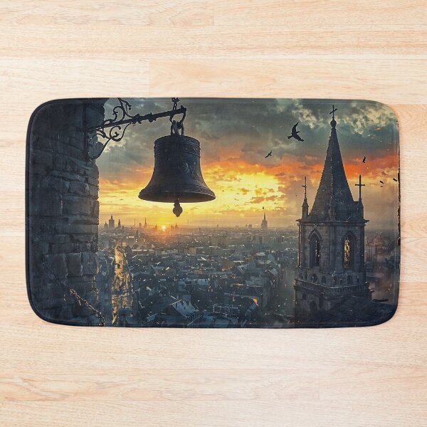Item preview, Echoes of the Old City: A Bell Tower at Dawn designed and sold by oanaunciuleanu.