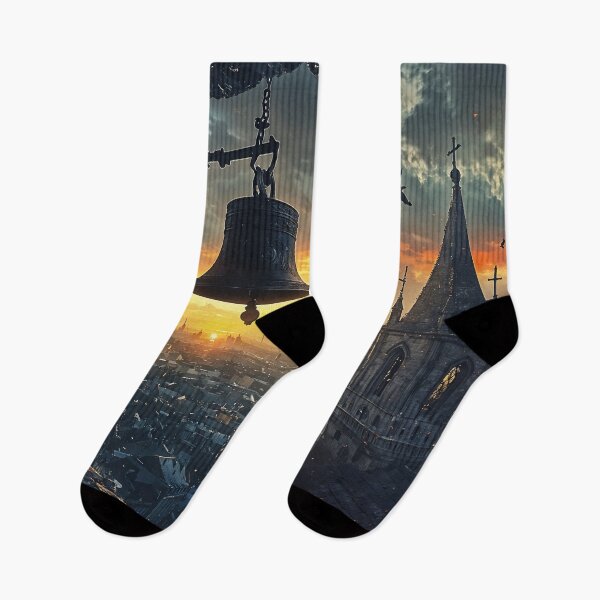 Item preview, Echoes of the Old City: A Bell Tower at Dawn designed and sold by oanaunciuleanu.