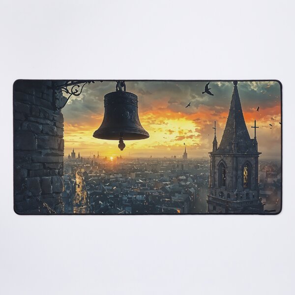Item preview, Echoes of the Old City: A Bell Tower at Dawn designed and sold by oanaunciuleanu.