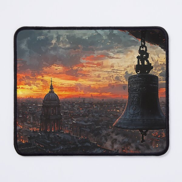 Item preview, Echoes of the Old City: A Bell Tower at Dawn designed and sold by oanaunciuleanu.