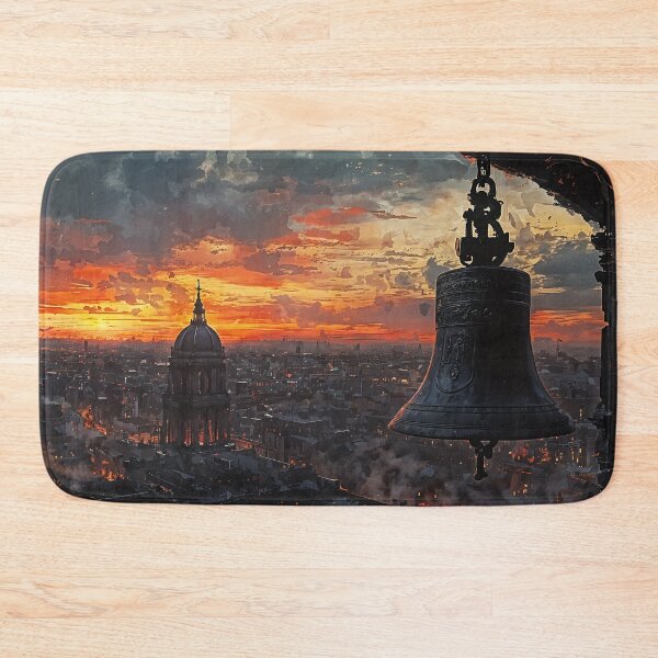 Item preview, Echoes of the Old City: A Bell Tower at Dawn designed and sold by oanaunciuleanu.