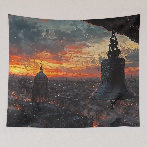 Item preview, Echoes of the Old City: A Bell Tower at Dawn designed and sold by oanaunciuleanu.