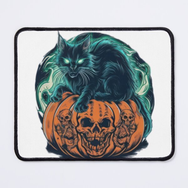 Item preview, halloween dark cat with orange pumpkin ,halloween dark cat ,halloween pumpkin,Halloween Hr,halloween illustration designed and sold by Expressions-Sel.