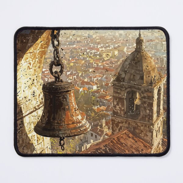 Item preview, Echoes of the Old City: A Bell Tower at Dawn designed and sold by oanaunciuleanu.