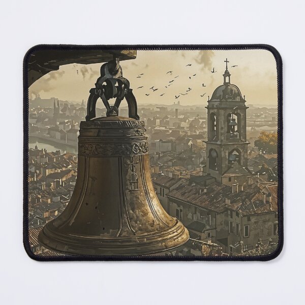 Item preview, Echoes of the Old City: A Bell Tower at Dawn designed and sold by oanaunciuleanu.
