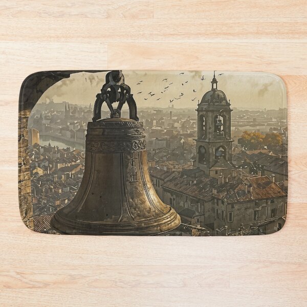 Item preview, Echoes of the Old City: A Bell Tower at Dawn designed and sold by oanaunciuleanu.