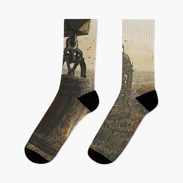 Item preview, Echoes of the Old City: A Bell Tower at Dawn designed and sold by oanaunciuleanu.