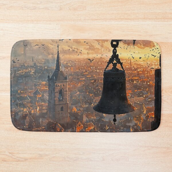 Item preview, Echoes of the Old City: A Bell Tower at Dawn designed and sold by oanaunciuleanu.