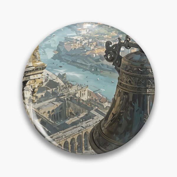Item preview, Echoes of the Old City: A Bell Tower at Dawn designed and sold by oanaunciuleanu.